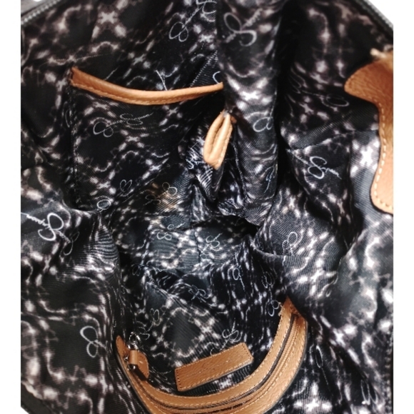 🖤*Jessica Simpson* Black and Tan Hobo Bag GENUINE LEATHER ! - Picture 5 of 9